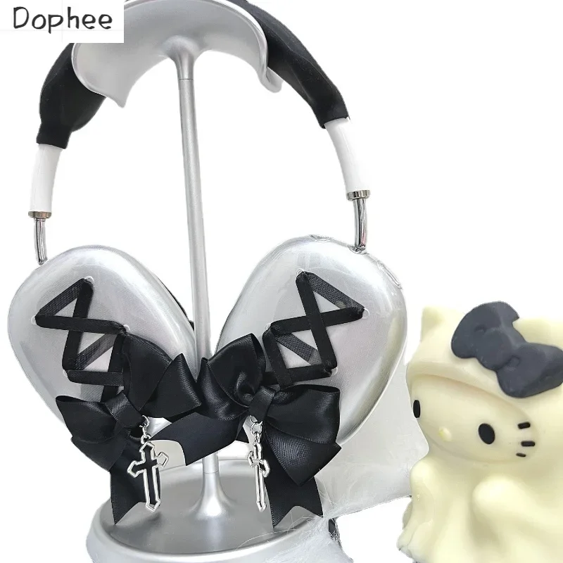 Dophee Original AirpodsMax Earphone Case Landmine Series Dark Ribbon Bow Cross Y2K Spicy Girl Apple Headphones Protective Sleeve