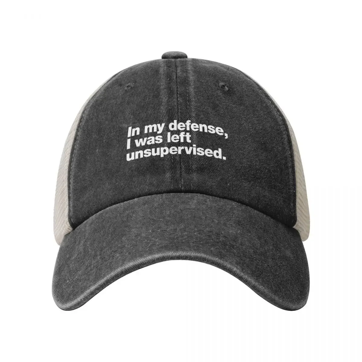 In my defense, I was left unsupervised. Cowboy Mesh Baseball Cap |-F-| Beach Outing dad hat Women's Hats For The Sun Men's