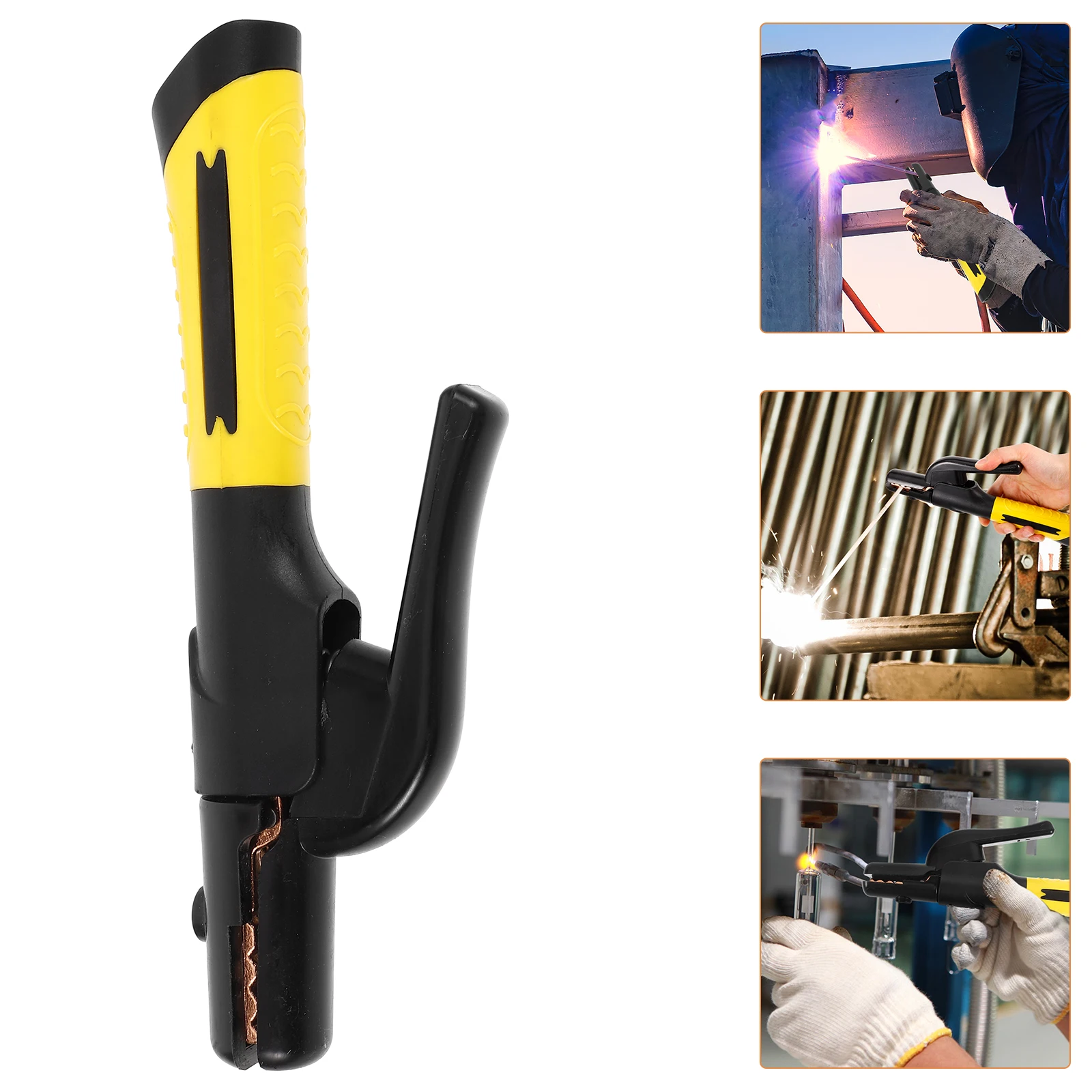 Heavy-Duty ทองแดง Electrode Holder Clamp สําหรับ SMAW Stick Welders Dual-Color Handle ที่มีประสิทธิภาพ Stable Current สําหรับช่างเชื่อม