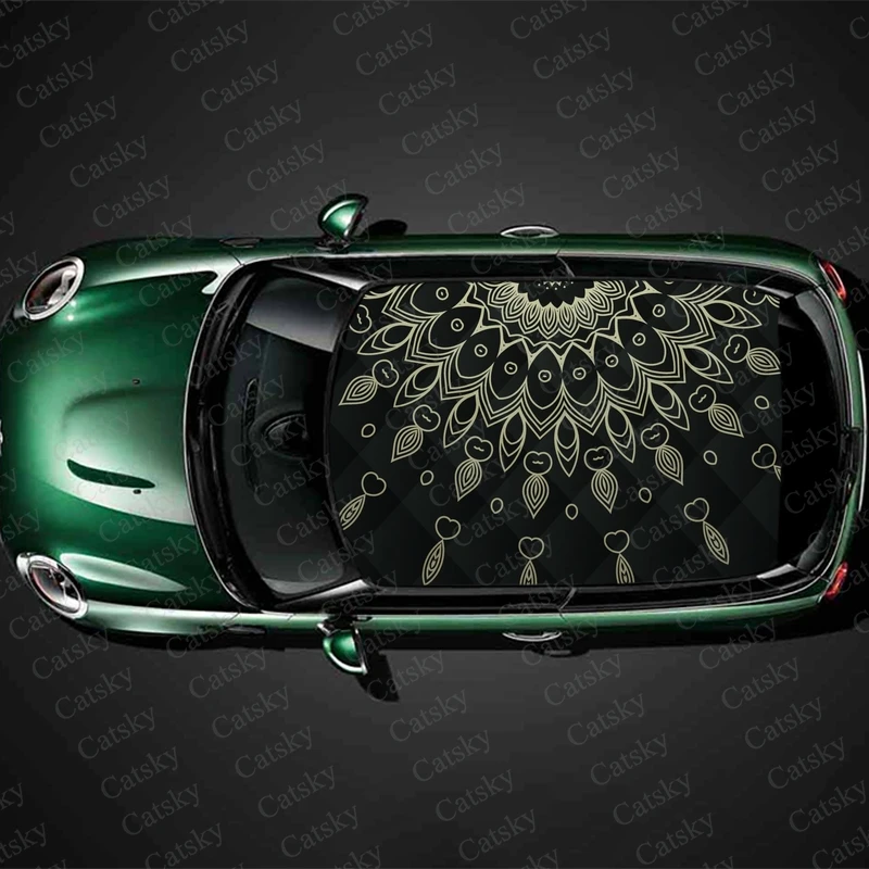

Mandala Car roof sticker wrap racing SUV accessories packaging painting PVC car accessories graphic decals
