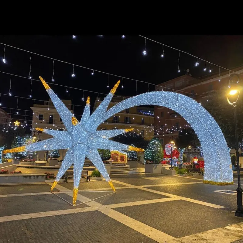 

custom.Commercial Grade 3D Star Illuminated Displays for Outdoor Landscape and Home Decoration for Shopping Centers