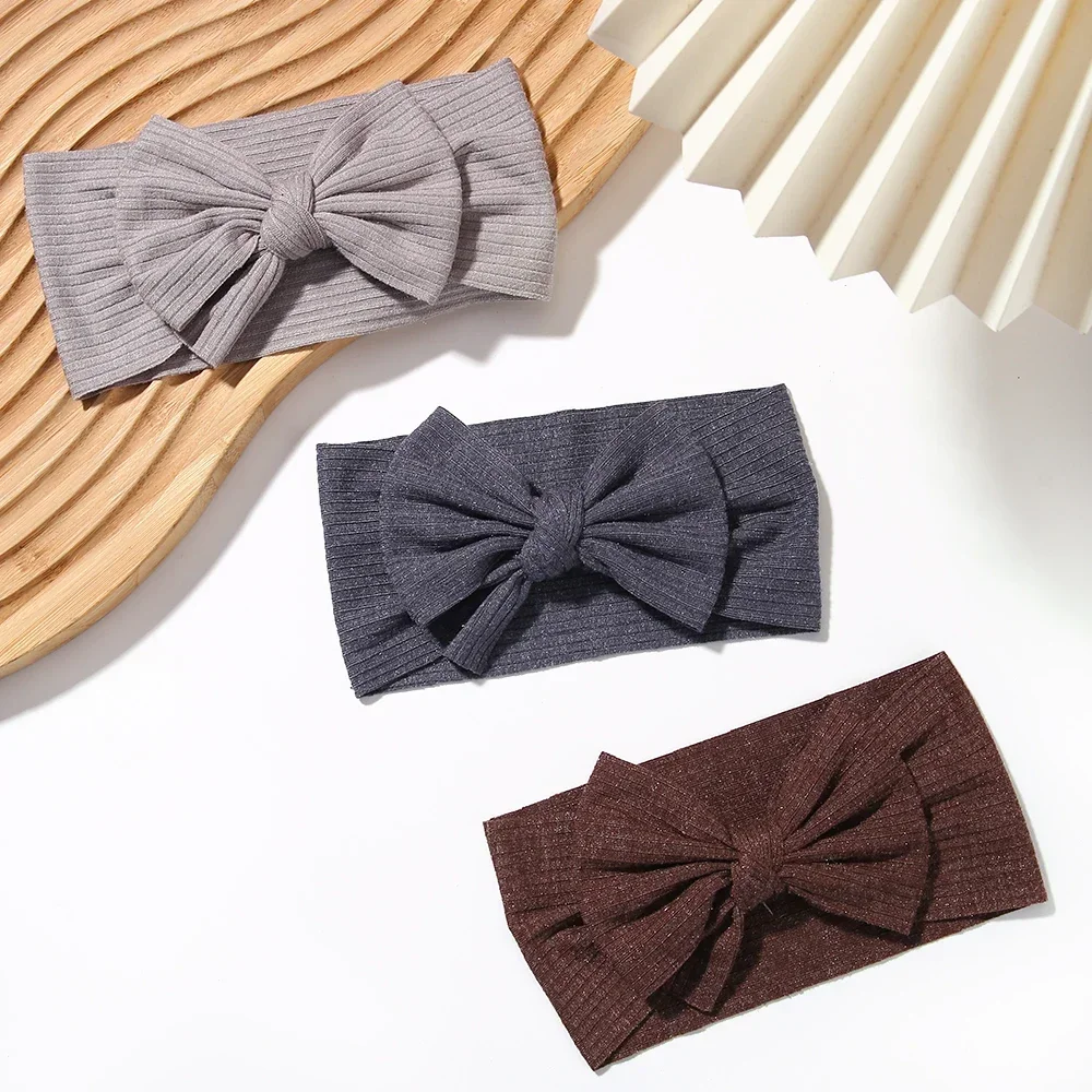 1PC Soft Knit Baby Headband Rib Bow Elastic Soft Newborn Headbands for Babe Girl Children Turban Infant Hair Accessories