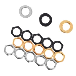 5Pcs Electric Guitar Output Input Jack Socket Nuts Washers Gaskets Part Guitar Accesories