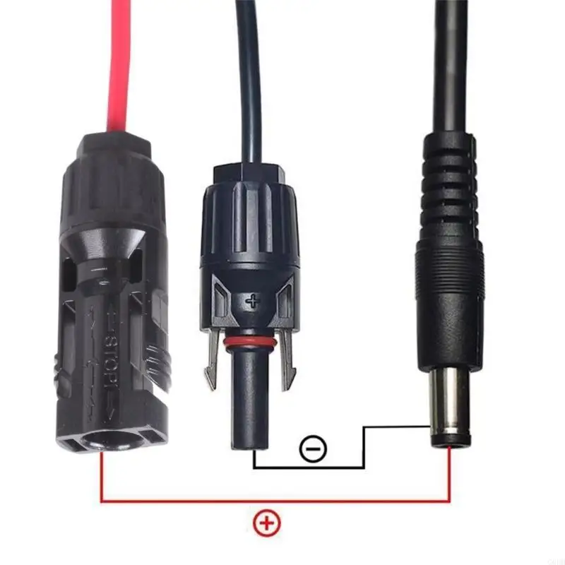 G6DD Solar-Adapter, männlich und weiblich auf 5,5 mm x 2,1 mm männlich, Solarstrom-Verlängerungskabel für Solarpanel-Anschlüsse,