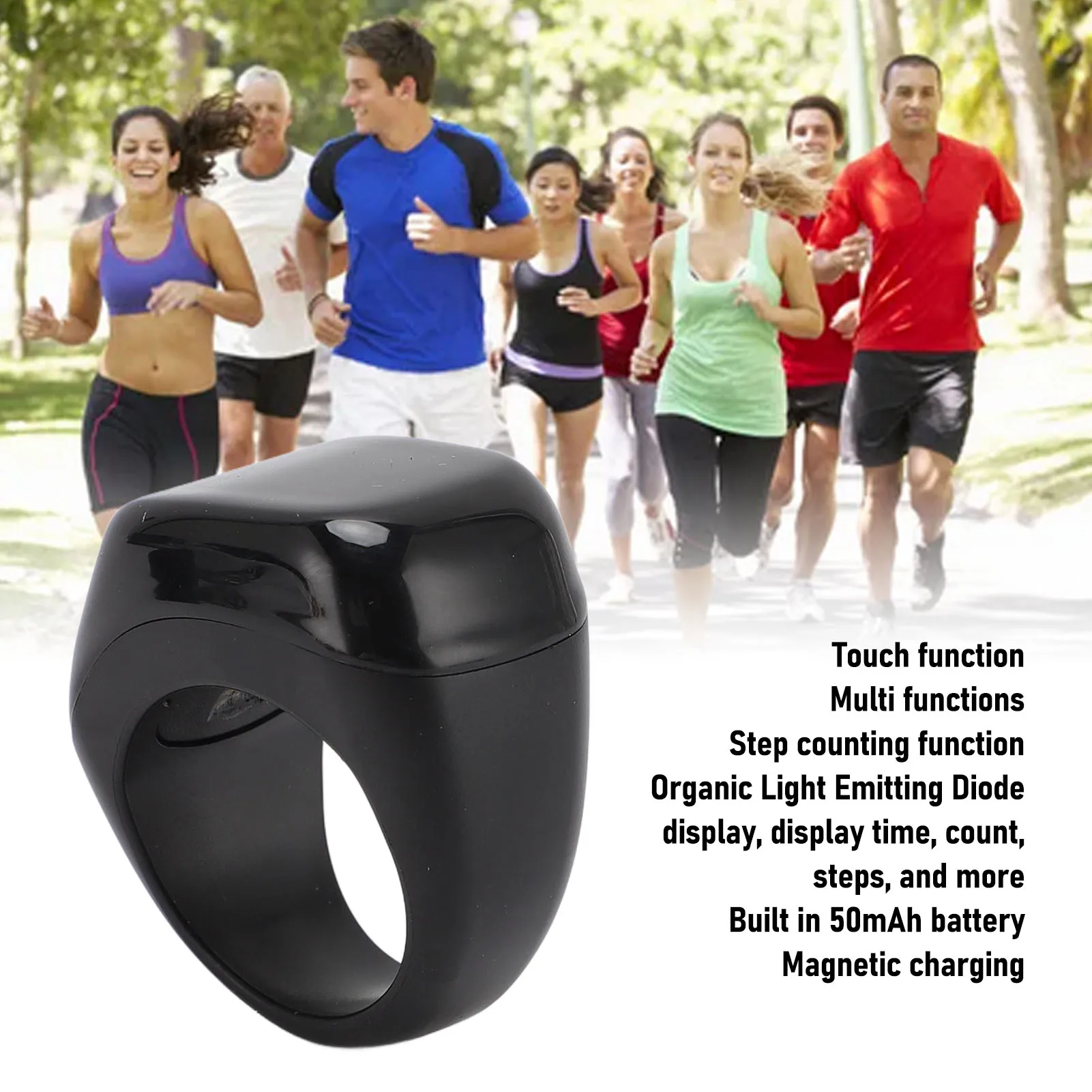 عداد الإصبع الذكي، رقم الخطوة الرقمي، تذكير الصلاة مع التحكم باللمس، شاشة 0.42 بوصة لعداد خطوات الإصبع الذكي للمسلمين #4