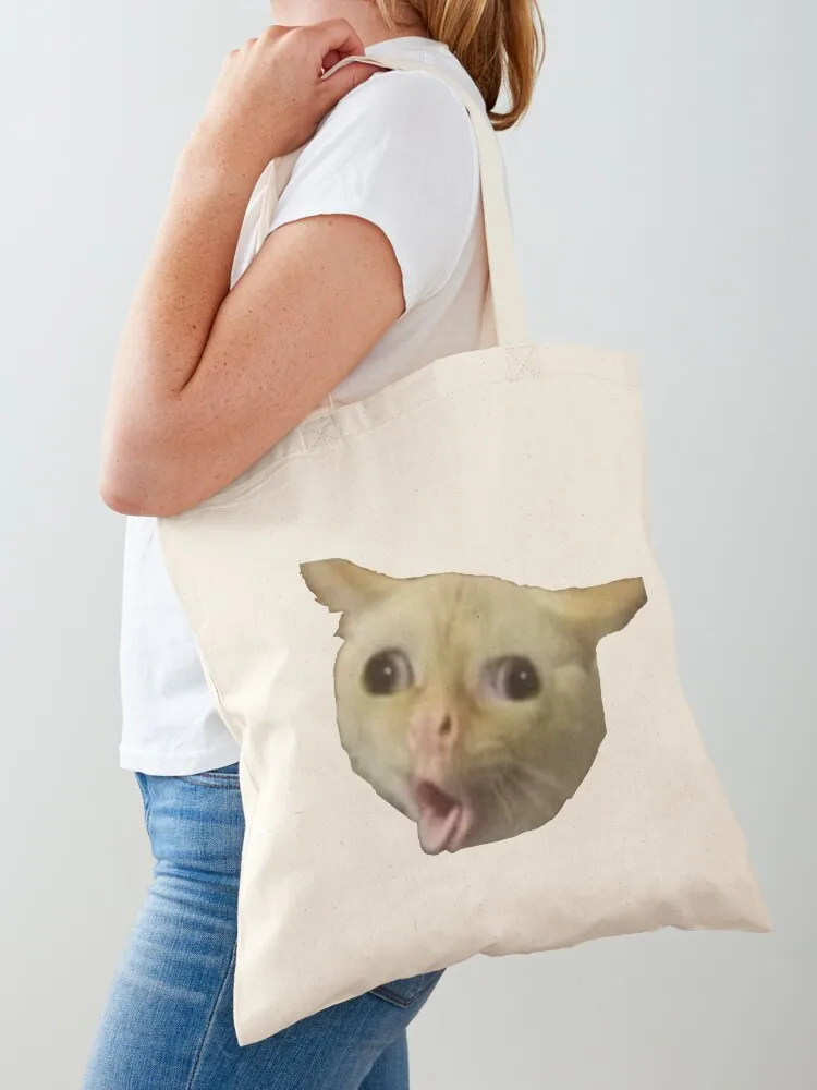 

Cat Coughing Like A Kid Meme Tote Bag Eco bag hand bags tote bag men tote bags aesthetic