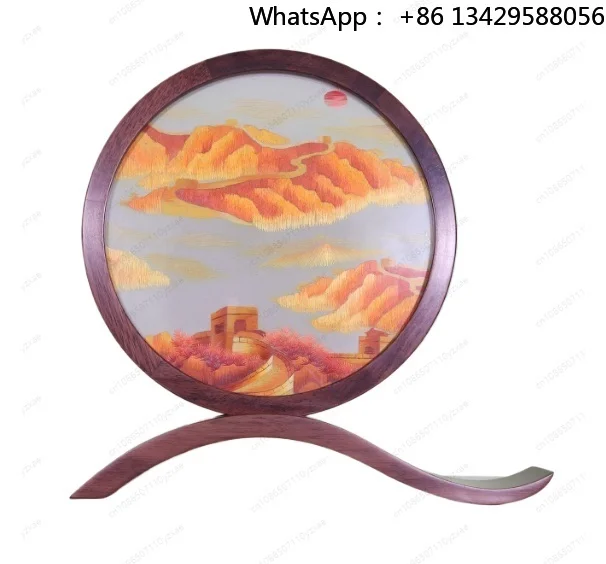Suzhou embroidery ornament handmade double-sided pattern embroidery table