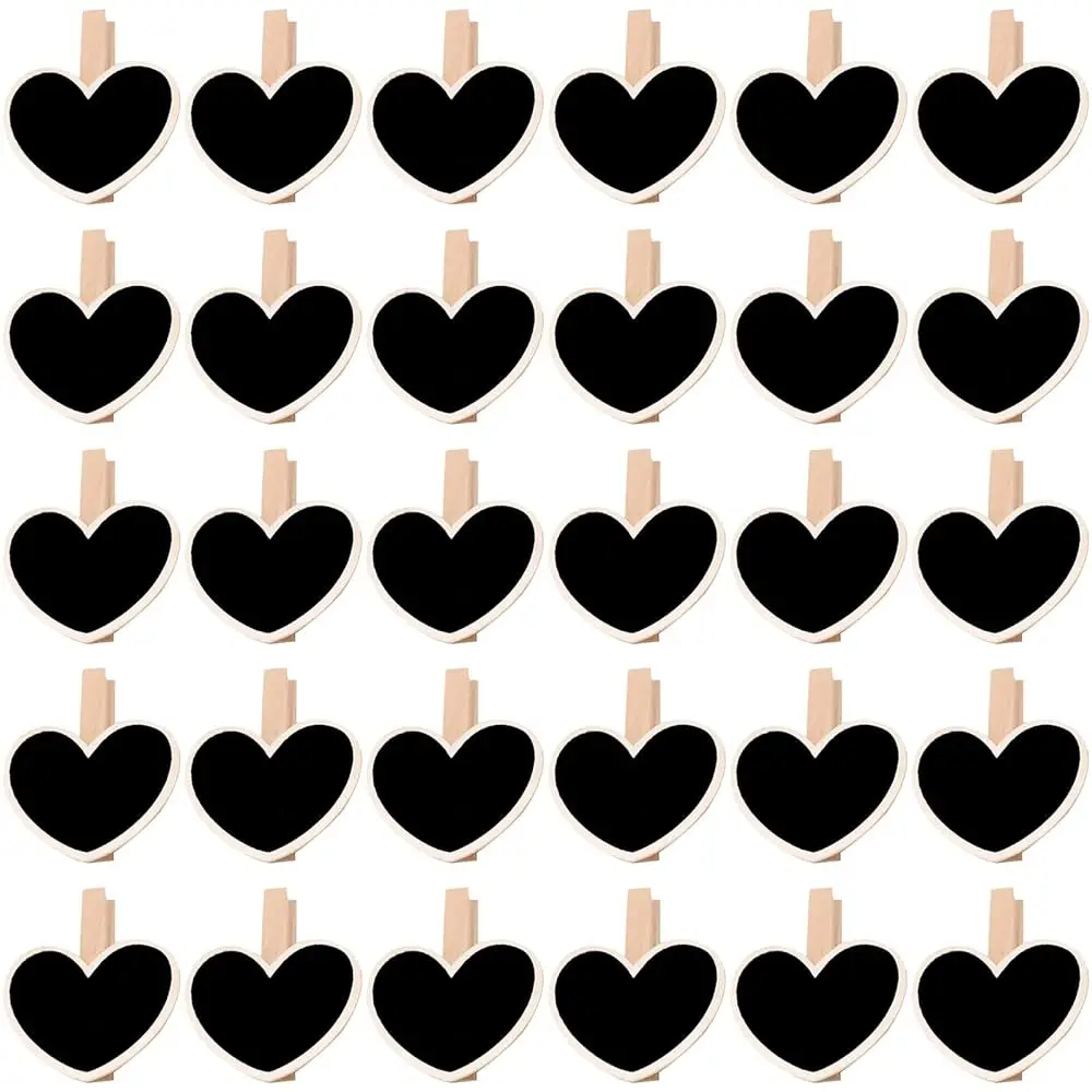 

30 шт. деревянных мини-досок-клипсов 2,6*2,2 дюйма, доски для записей, таблички с креплениями для заметок