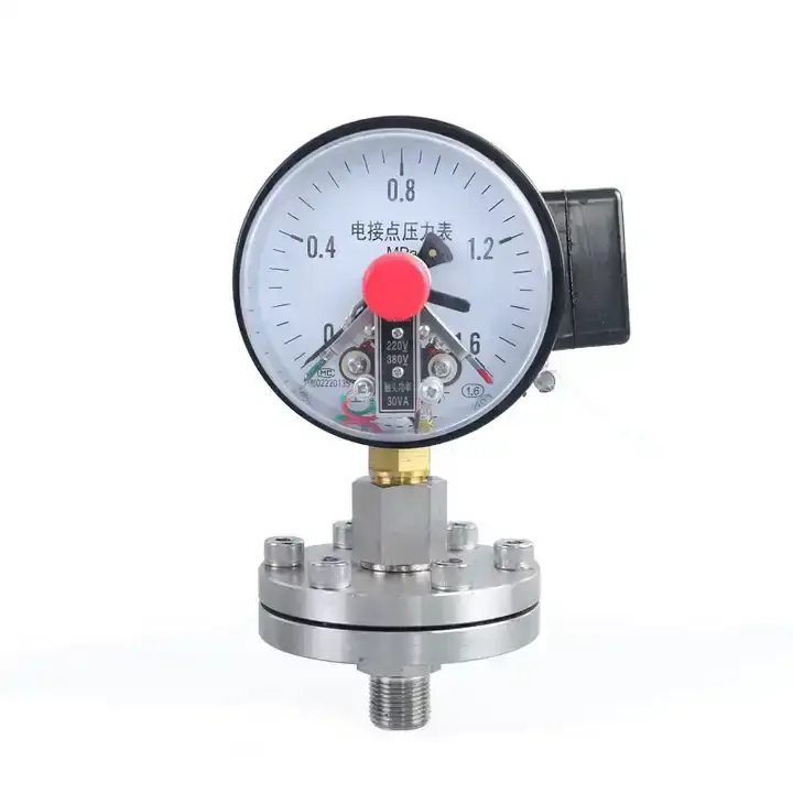 

Hot-selling 25bar Automatic Control Air Pressure Gauge Electrical Contact Pressure Gauge with Alarm Measuring Instrument