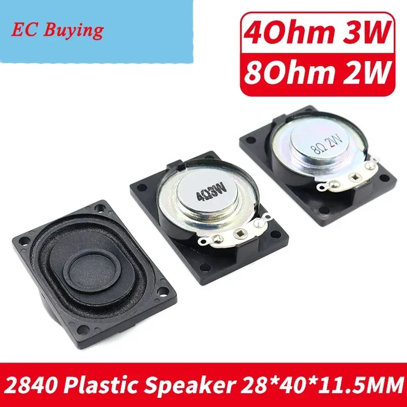 2PCS/Lot LCD Monitor/TV Horn 2W 8R 4Ohm 3W 4028 2840 Loud Speaker 8 ohms 2 Watt 8R 2W 40*28MM Plastic Internal Magnetic Speaker
