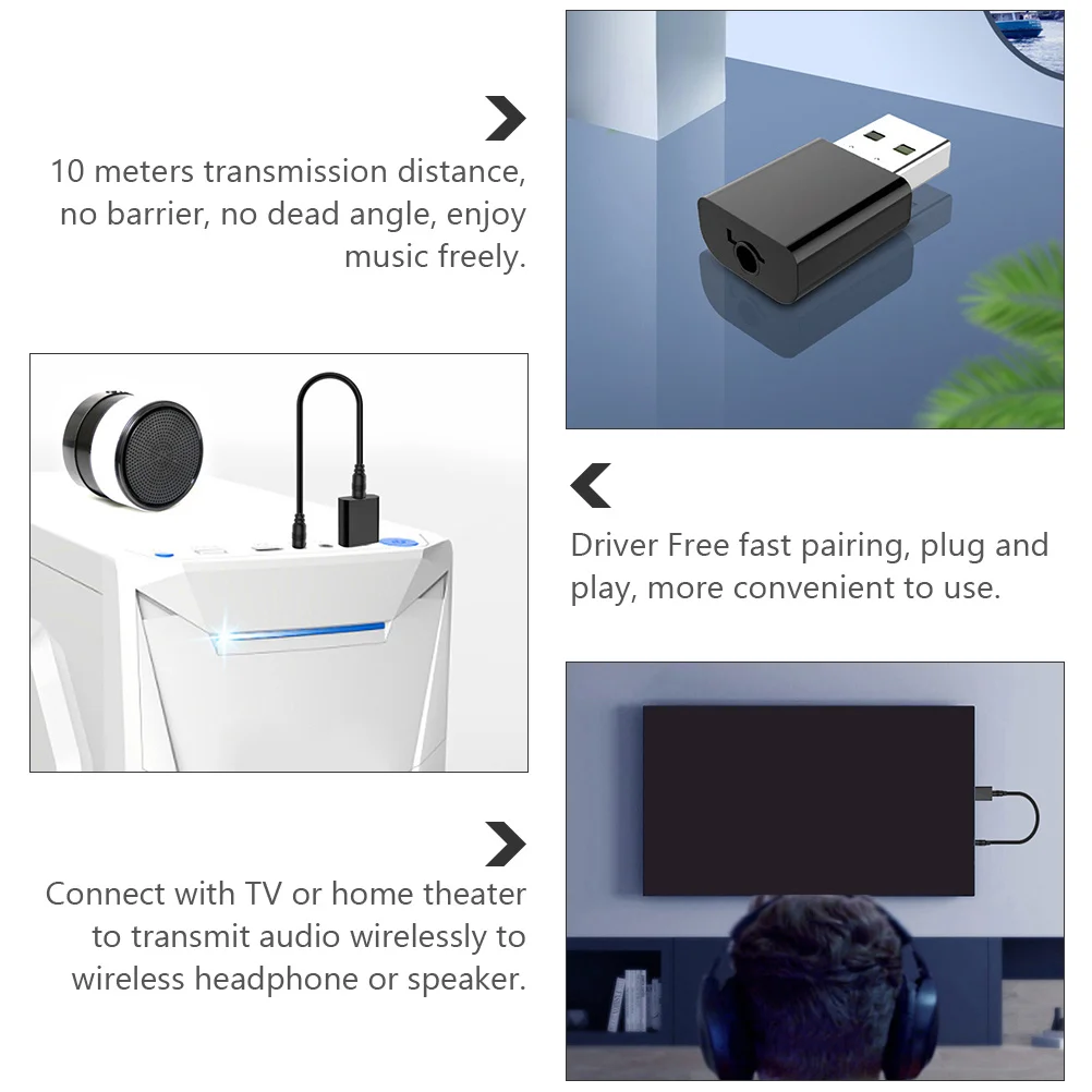 

Adapter 5.0 Wireless Audio Transmitter Receiver 3.5Mm Aux For Home Stereo Car Speaker Portable Audio Device