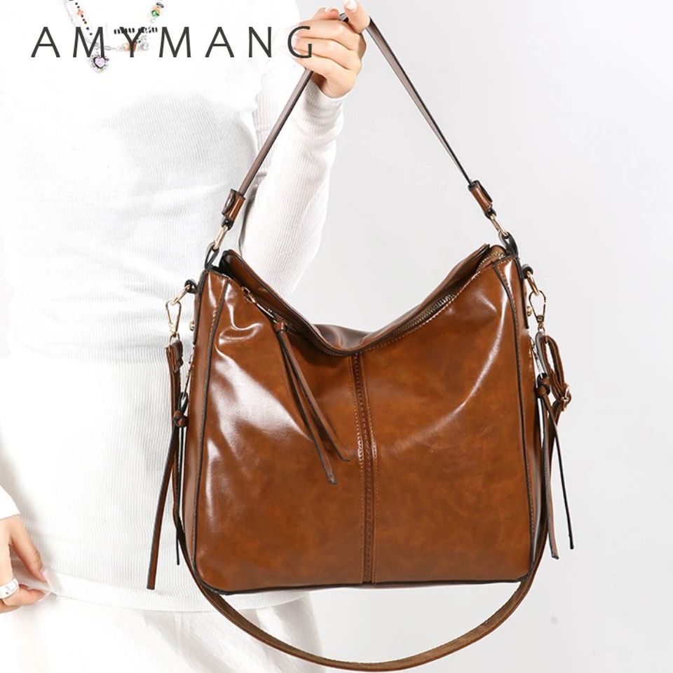 

Сумка-хобо из мягкой масляной кожи, женские сумки, женские сумки на плечо для отдыха, кошельки, винтажная сумка-тоут большой вместимости под мышками