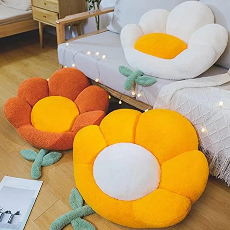 

Flower Seat Cushion Cute Floor Pillow Thickened Flower Shape Floor Pillows Seating Floor Cushions Relax Yoga Meditation