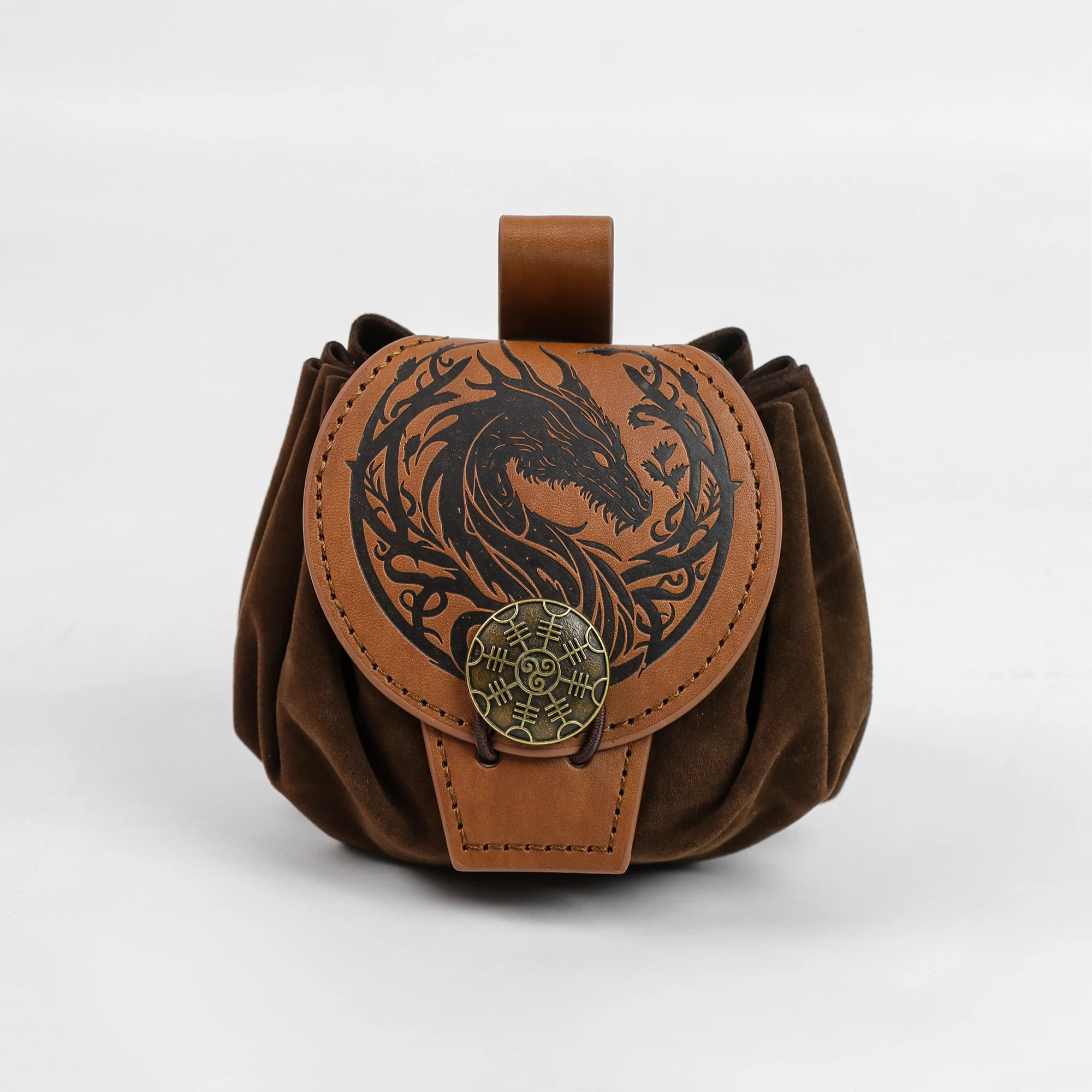 Mittelalterliche Wikinger-Geldbeutel-Tasche, Cosplay-Gürteltasche zum Aufhängen, Unisex-Lederbeutel mit Kordelzug, Münzbeutel, Party-Accessoire, Requisite