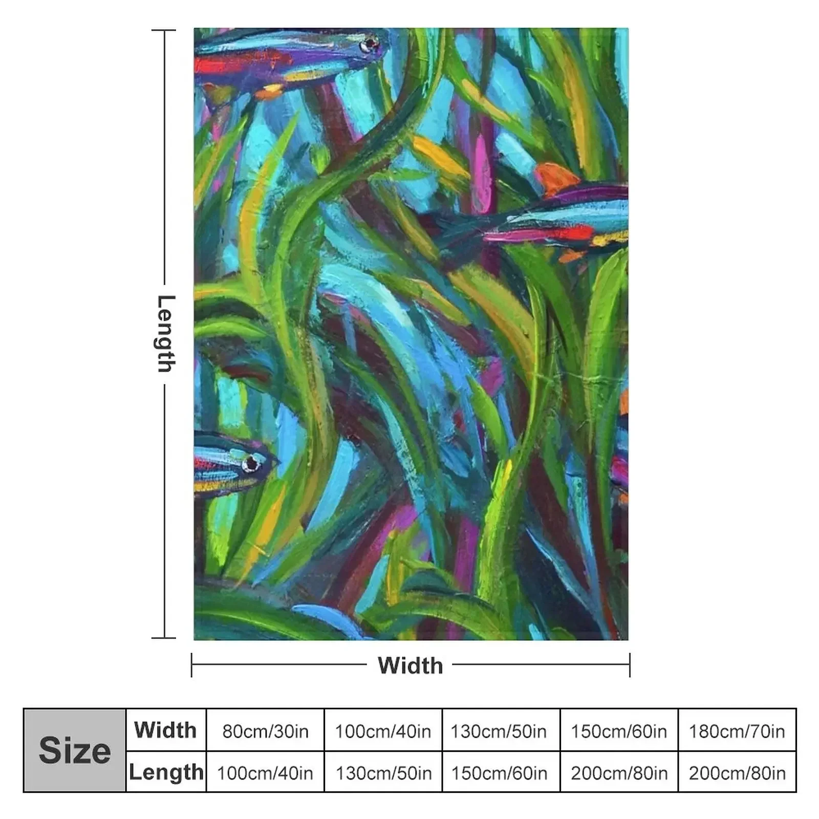 New Neon Tetra Fish Art by Robert Phelps Throw Blanket Soft heavy to sleep Bed Blankets