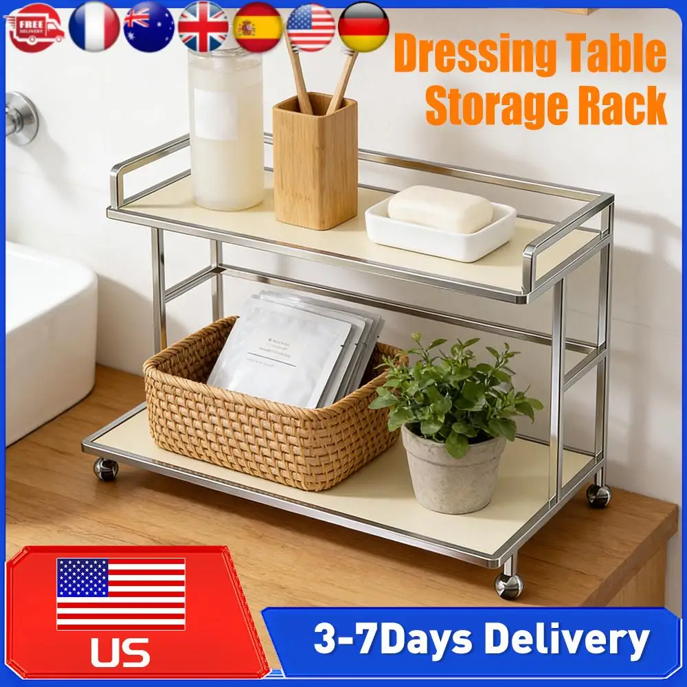 

Двухуровневая подставка для хранения в скандинавском стиле из акрила и металла для ванной, кухни, специй, офиса, гостиной, прихожей