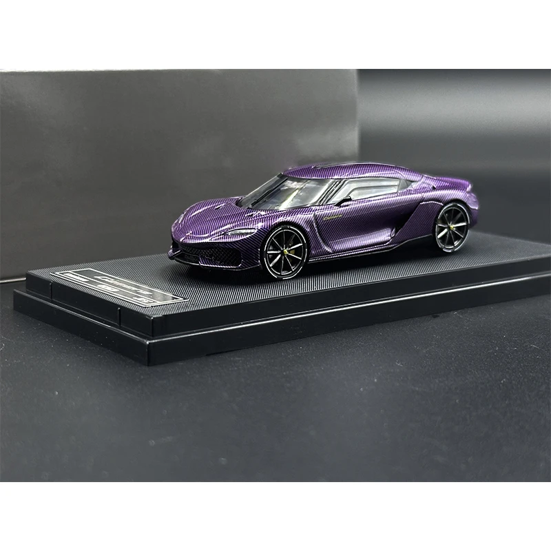 JEC In Stock 1:64 Gemera Purple Carbon Diecast Diorama Car Model Collection Miniature Toys