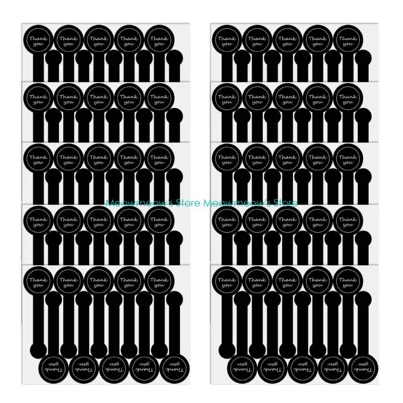 W91A 10 Sheets Thank You Decorative Scrapbooking Sticker 100pcs High Glossy Adhesive Sticker For Scrapbooks Bulletin Boards