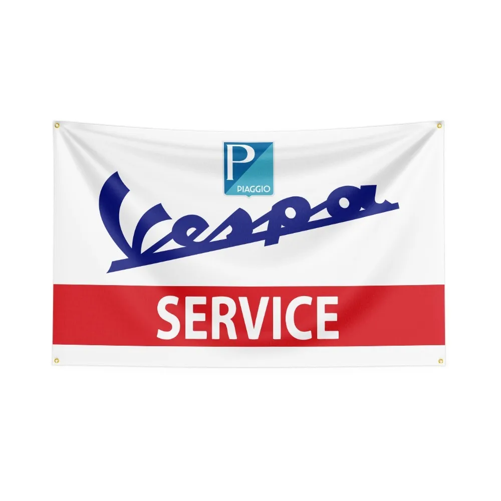 Italy Vespa Scooter Flag Polyester Digital Printing Moto Banner