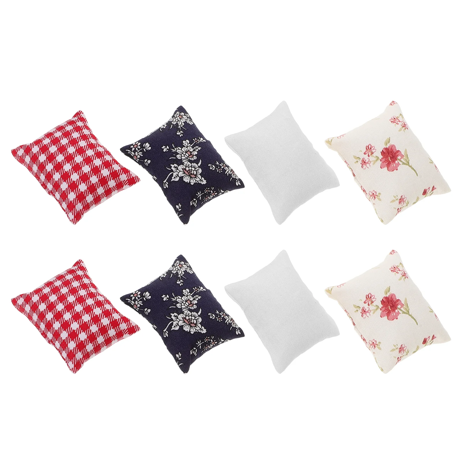 8 Pcs Home Accessories Decorative Pillow Model Mini House Furniture Wear-resistant Miniature Pillows Desktop