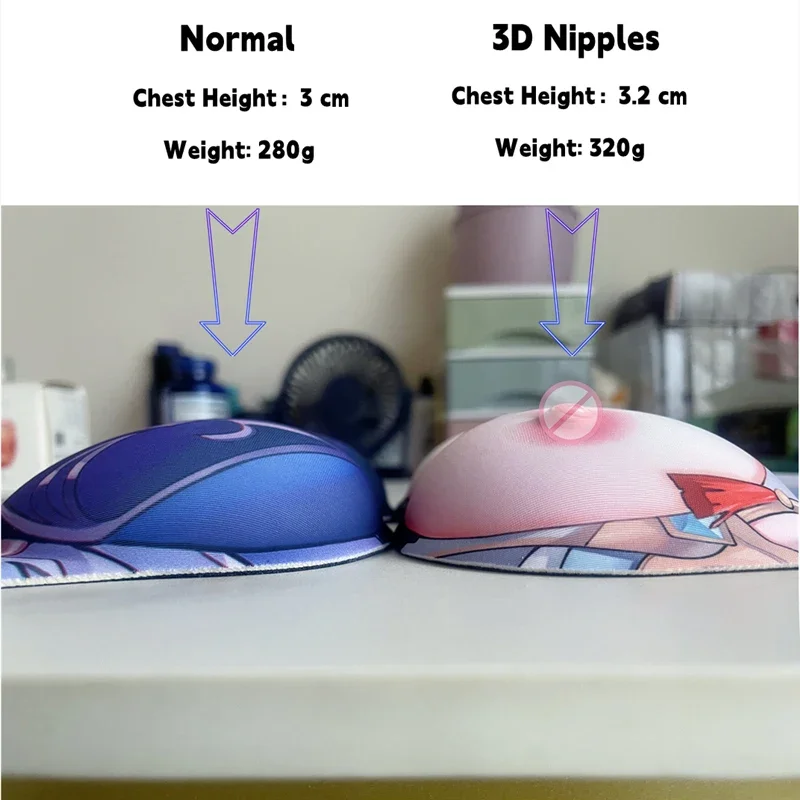 NSFW Nude 3d Nipples Hentai Boobs Mouse Pad Cat Cat Animal Ears Sexy Animal Ears Sexy Anime Wrist Rest 3D Oppai Mousepad