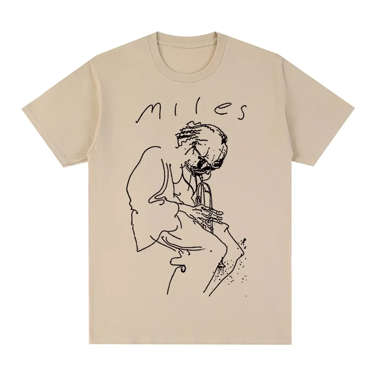 Miles Davis Vintage T-shirt Retro Music Jazz Concert Singer Art Cotton Men T shirt New Tee Tshirt Womens Tops