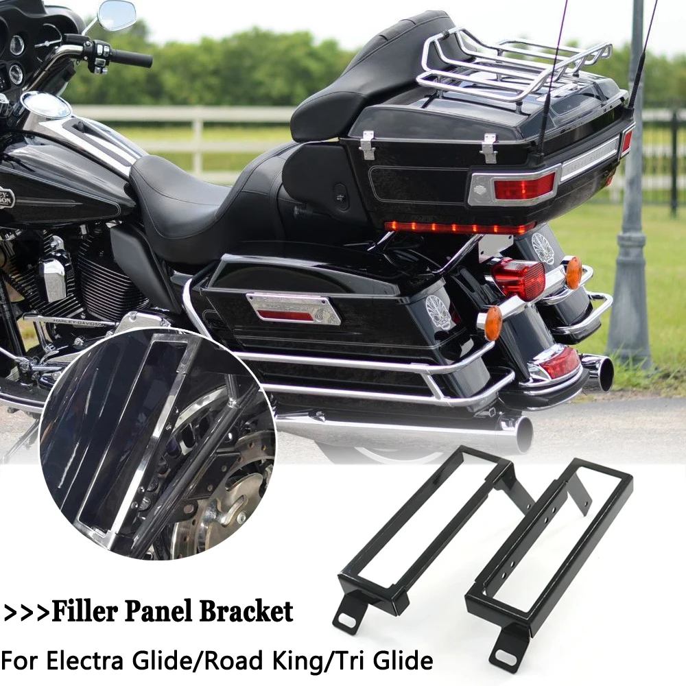 For Harley Road King Classic FLHRC Tri Glide Ultra Classic 2009-2013 Filler Panel Bracket Rear Fender Saddlebag Filled Panel Kit