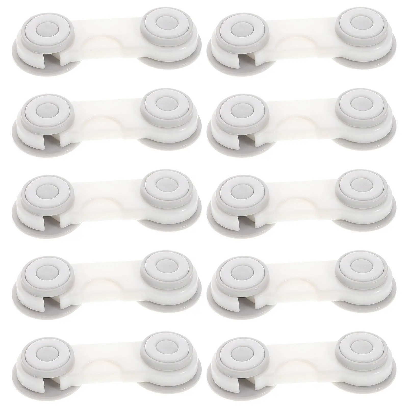 

10 шт. детских замков-фиксаторов для дверей, холодильников и шкафов, светло-серые, для защиты детей