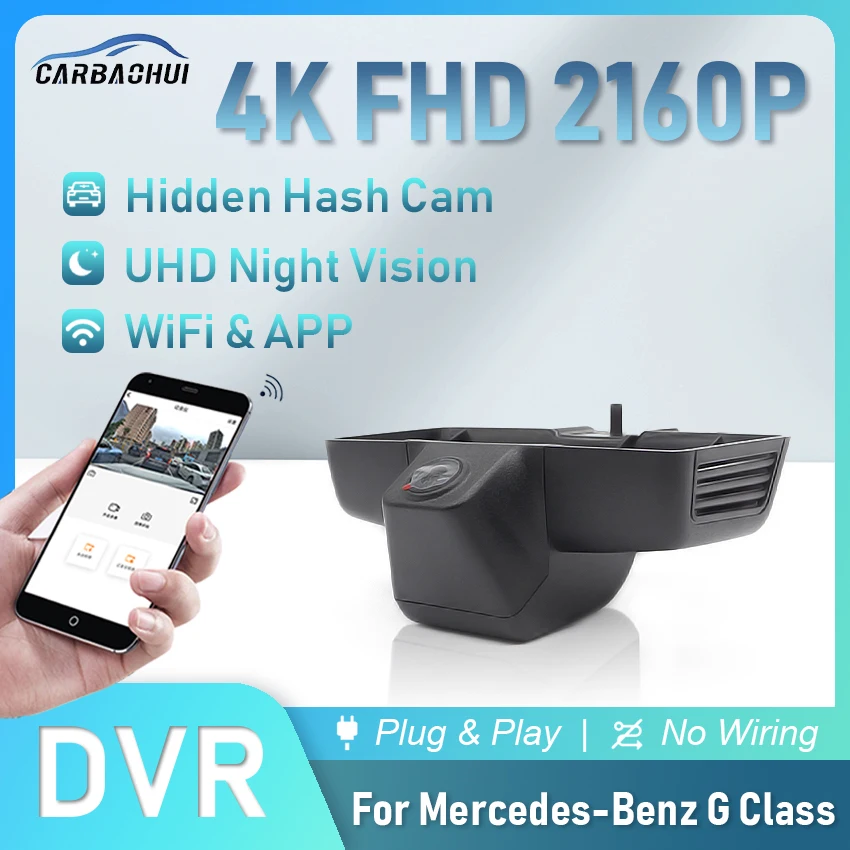 

4K 2160P Plug and Play Dash Cam Camera Car DVR UHD Night Vision Driving Video Recorder For Mercedes-Benz G Class G500 G35 G55