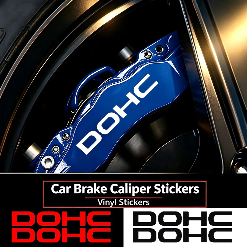 6pcs For Honda DOHC Emblem Heat Resistant Car Brake Caliper Sticker Waterproof Wheel Vinyl Decals Modification Accessories