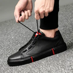 men Genuine Leather Shoes Men Flats Fashion Men's Casual Shoes outdoor summer hole Brand Man Soft Comfortable Lace up shoes L5