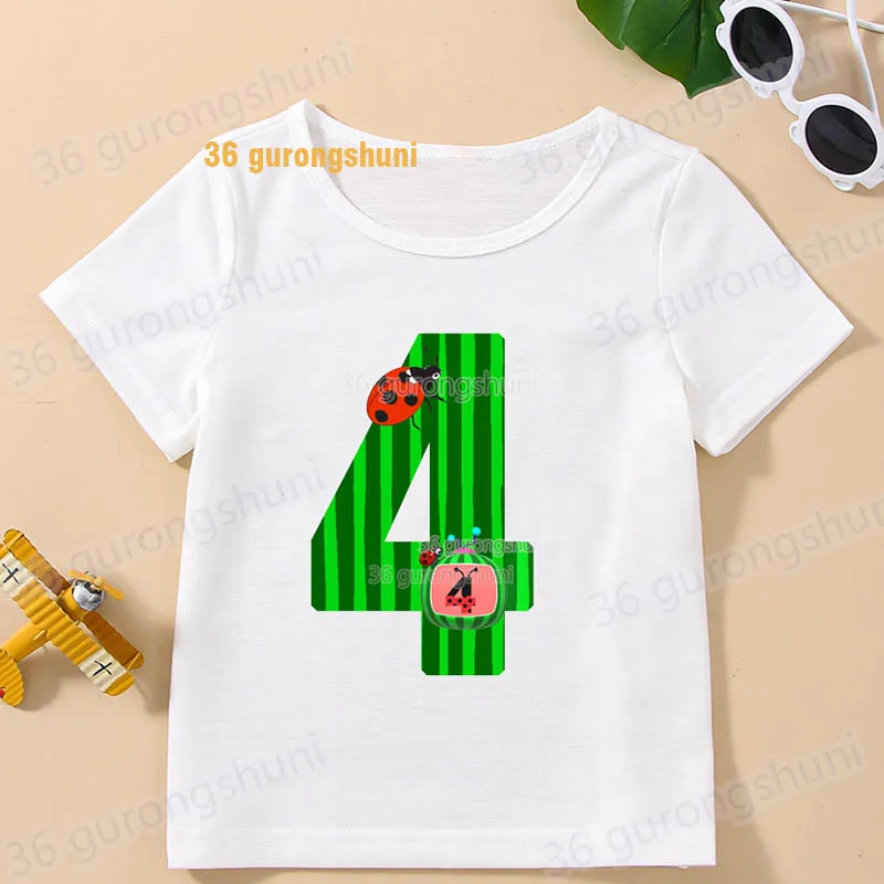 T Shirt Boys T Shirts Kids Tshirt 2 3 4 5 6 years birthday T-shirts summer Short Sleeve Tops For Girls-clothing Children Clothes