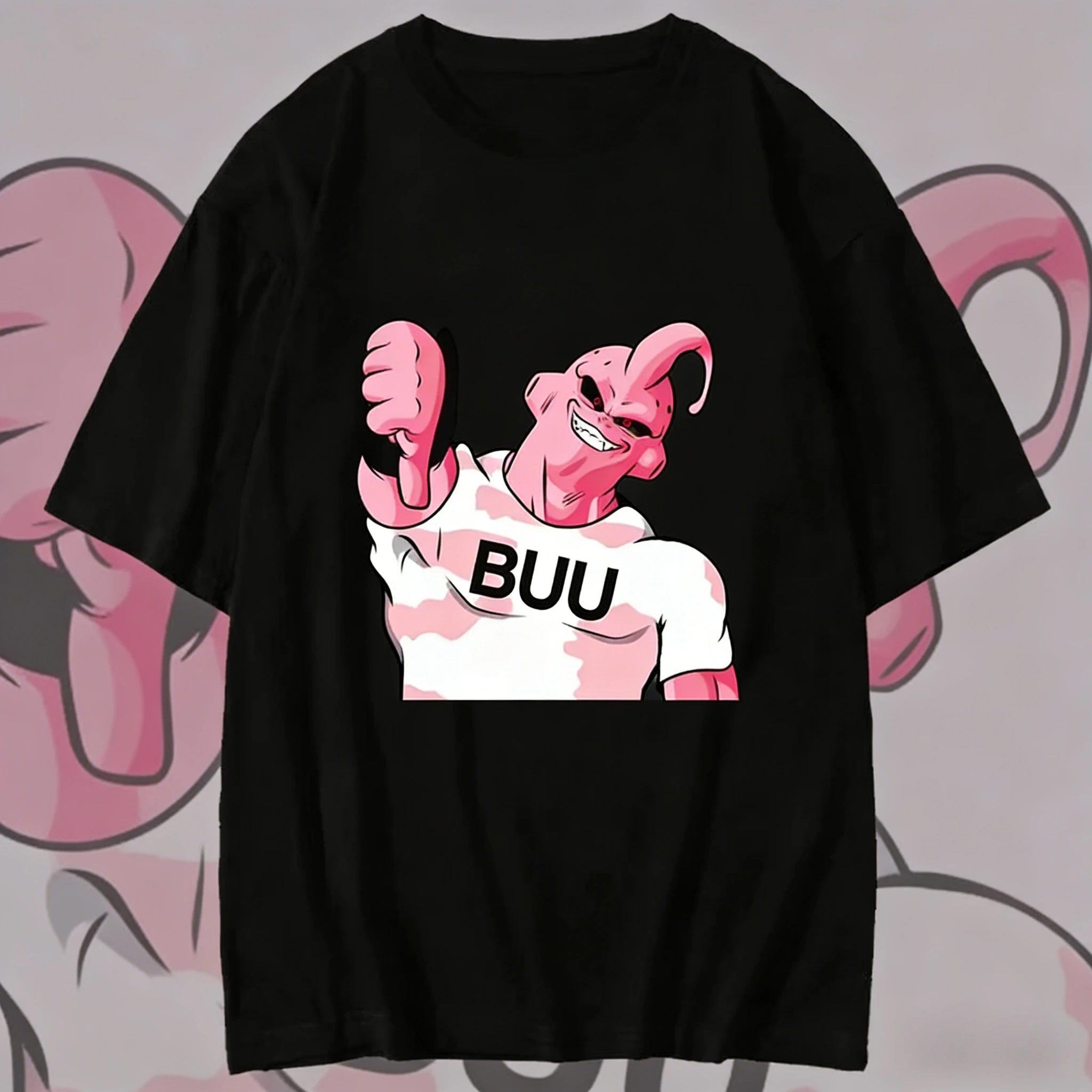 2026 Neues Sommer-T-Shirt zum 40. Jubiläum von Dragon Ball mit Majin Buu, 100% Baumwolle, Anime-Druck, Übergröße, Lässige Streetwear, Unisex, Y2k