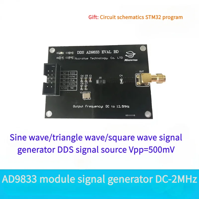 Módulo DDS Módulo AD9833 Sintesis de frecuencia digital Onda sinusoidal Onda cuadrada Generador de señal de onda triangular