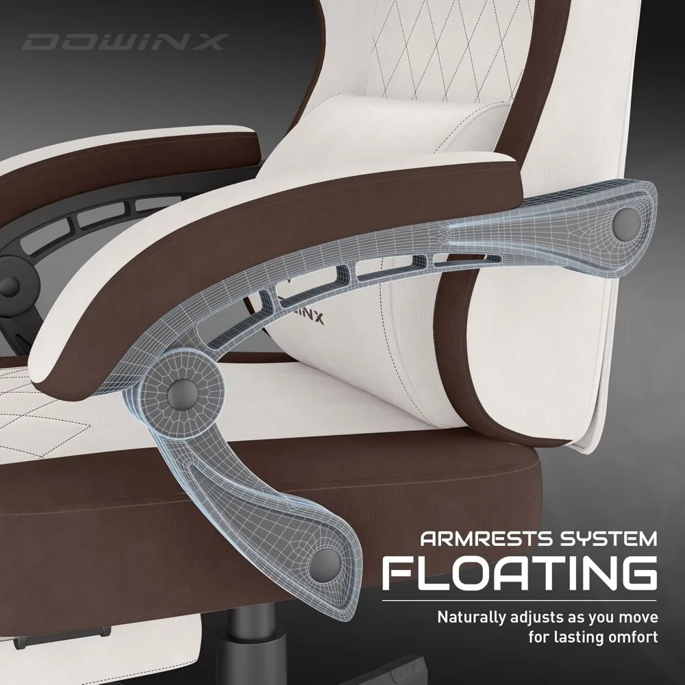 Gaming Chair, Fabric Gaming Chairs for Adults with Pocket Spring Cushions and Lumbar Support, Ergonomic Massage Computer