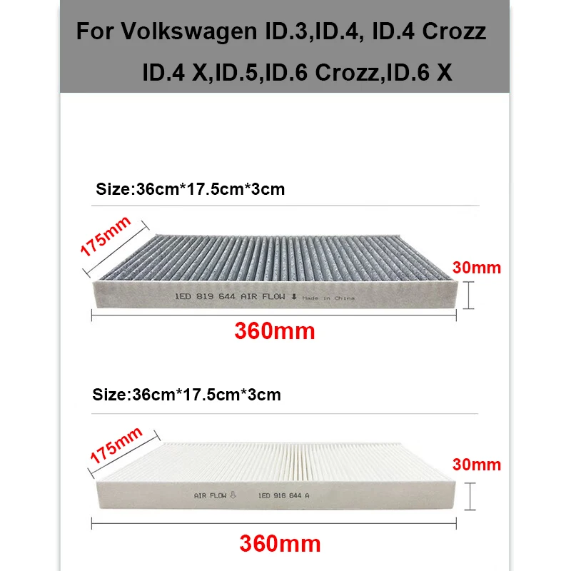 TONLINKER 캐빈 필터 1ED819644 1ED916644A 폭스 바겐 ID4 ID.4X ID.4 Crozz SUV 2020 2021 2022 2023 자동차 액세서리 제품