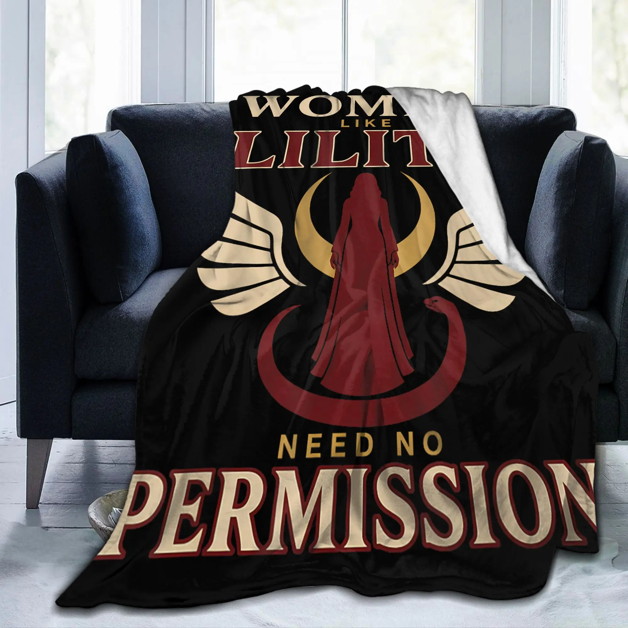 Lilith Mythology Dark Feminine Gothic Blankets Occult Flannel Bedding Throw Blanket Bedspread Printed Gift Portable