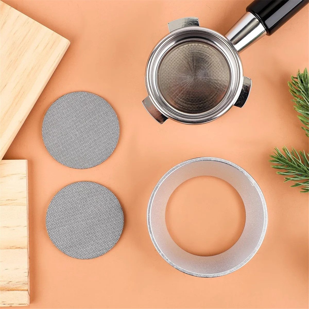 12 Magnetic Dosing Funnel Set,58mm Espresso Dosing Funnel Puck Screen Kit Aluminum Portafilter Funnel with 2 Filter