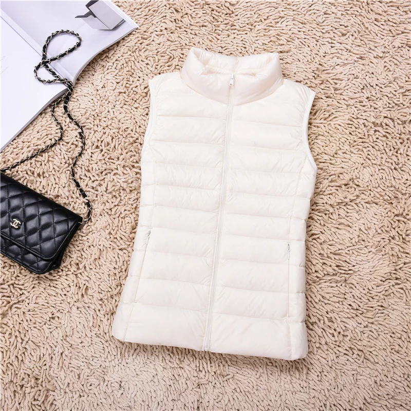 Womens Sleeveless Puffer Jacket Plus Size 5xl 7xl 8xl Female Ultra Lightweight Packable Fashion Stand Collar Casual Down Vest