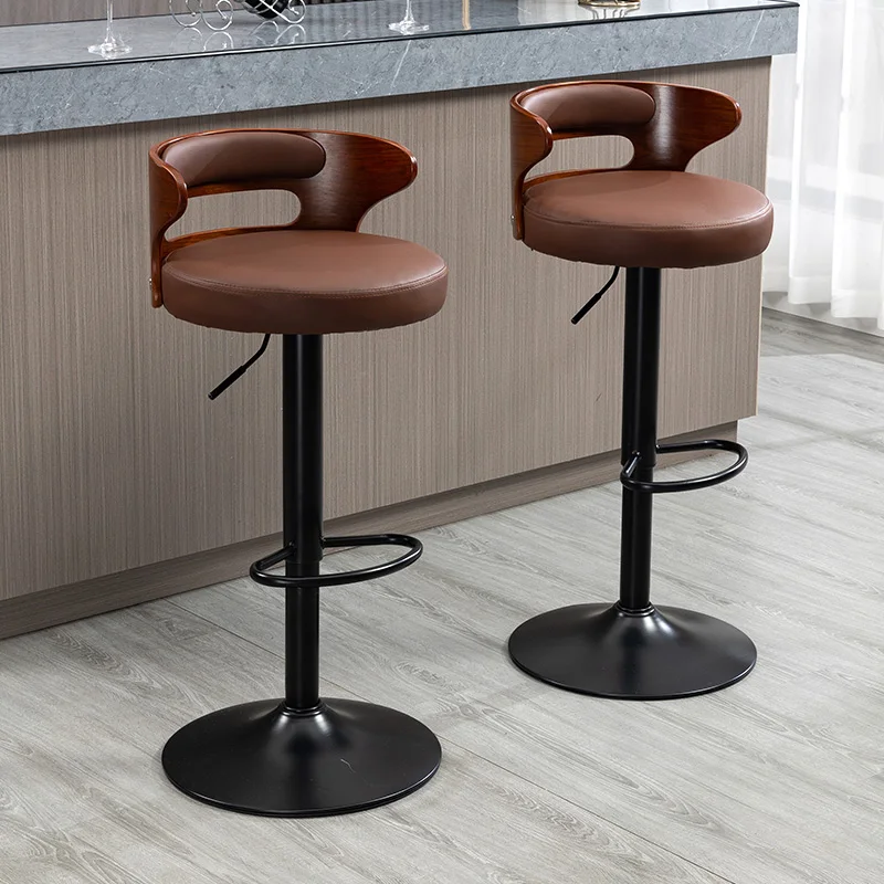 

Lifting bar chair backrest light luxury bar high chair bar stool rotating high stool