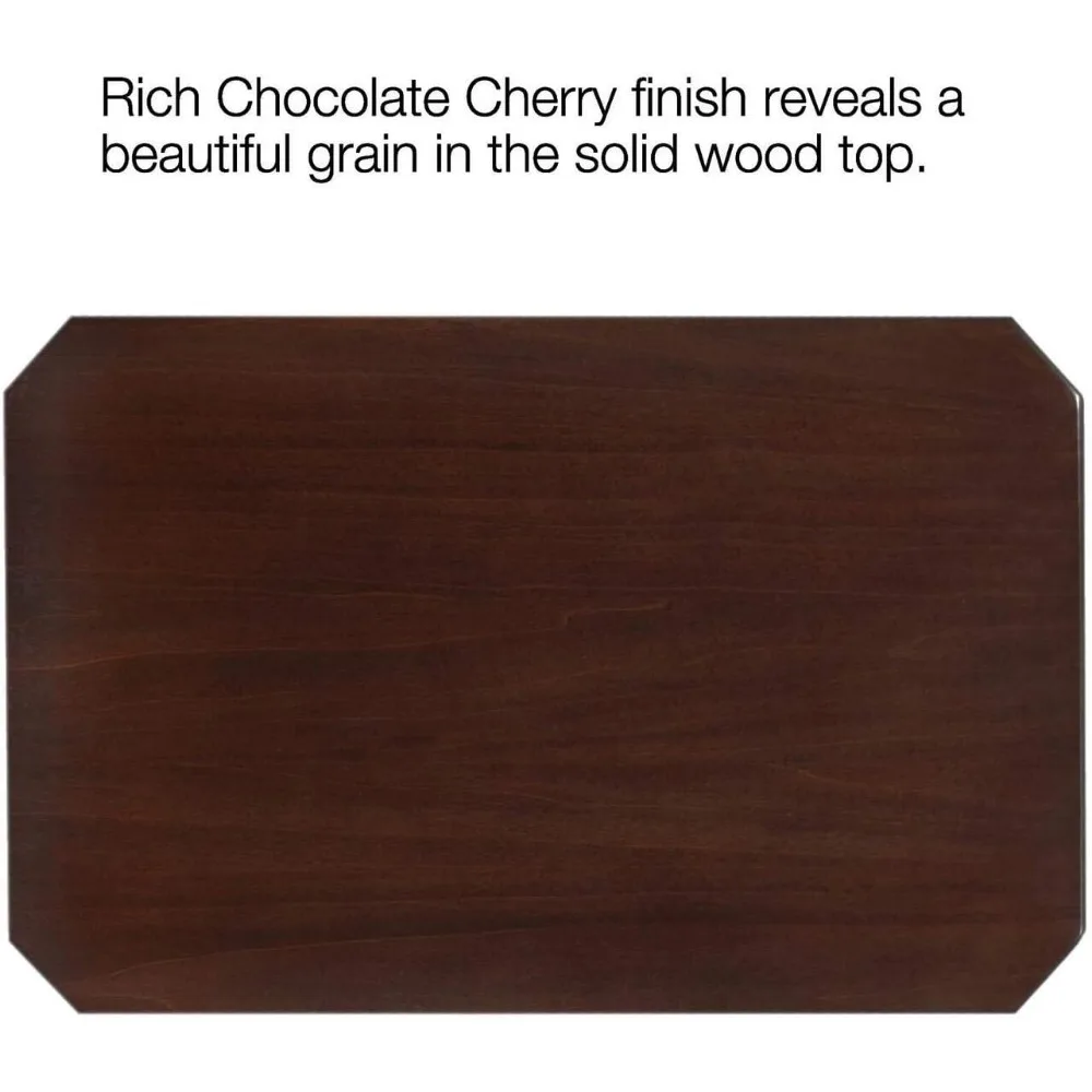 طاولة جانبية ضيقة من الخشب الصلب مع رف سفلي، سهلة التجميع، مناسبة لغرفة المعيشة أو غرفة النوم، لمسة نهائية من خشب البلوط الشوكولاتة، 24 بوصة