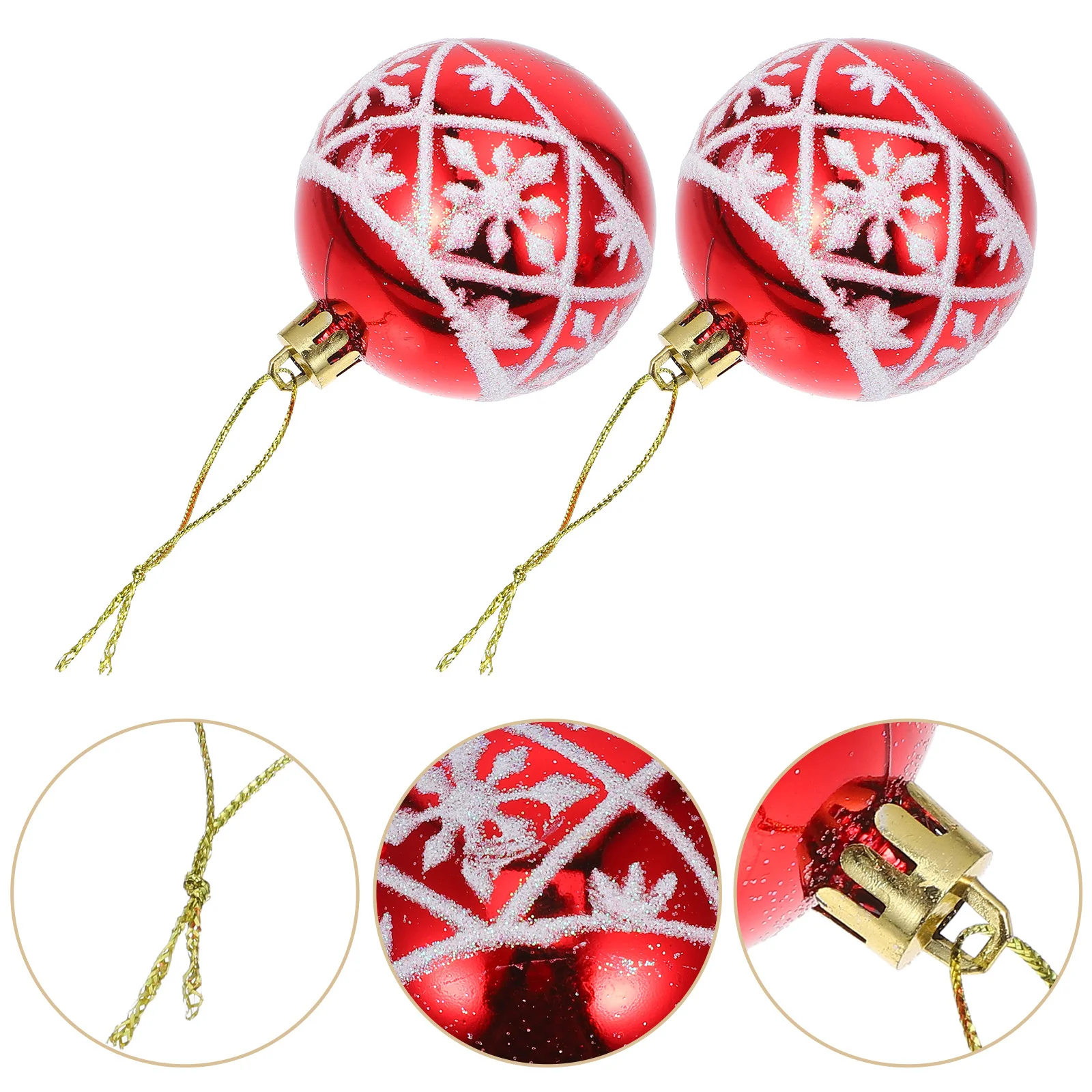 

6Pcs Xmas Tree Pendant Snowflake Pattern Christmas Ball Ornaments Festive Decorations Reuseable Christmas Tree Hanging Ornaments