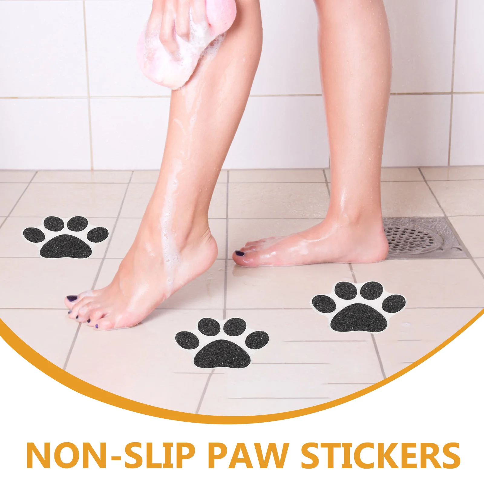 10 Pcs Footprint Anti-slip Stickers Living Room Bath Pedal Toilet Mat Tub Non Tomorrow Bathtub Grips PEVA Material