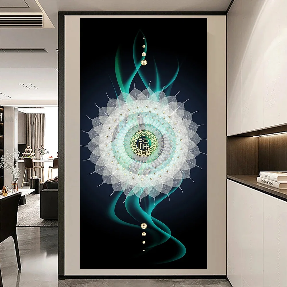 Large DIY Diamond Painting New Modern Light Luxury Datura Flower Mural Corridor Art Diamond Embroidery Mosaic Cross Stitch W315