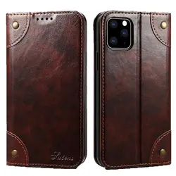 Classic Wallet Flip Genuine Leather Case For Iphone 17 16 15 14 13 12 11 Pro X Xs Max Xr 8 7 Plus Magnetic Book Flip Phone Cover