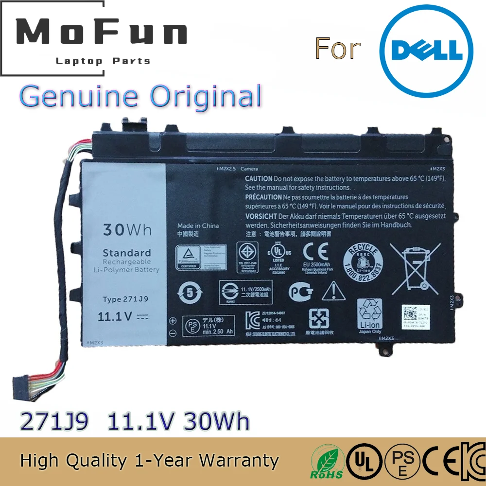 Brand New Original 271J9 11.1V 30Wh Laptop Battery For Dell Latitude 7350 13 7000 Series GWV47 MN791 YX81V 3WKT0