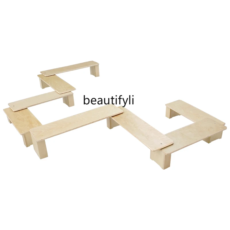 

Early education sensory integration sports wooden folding balance beam training kindergarten physical fitness