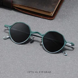Luxury Titanium Polarized Sunglasses Men France Designer 2024 New Retro Vintage Round UV400 Popular Sun Glasses For Women Shades