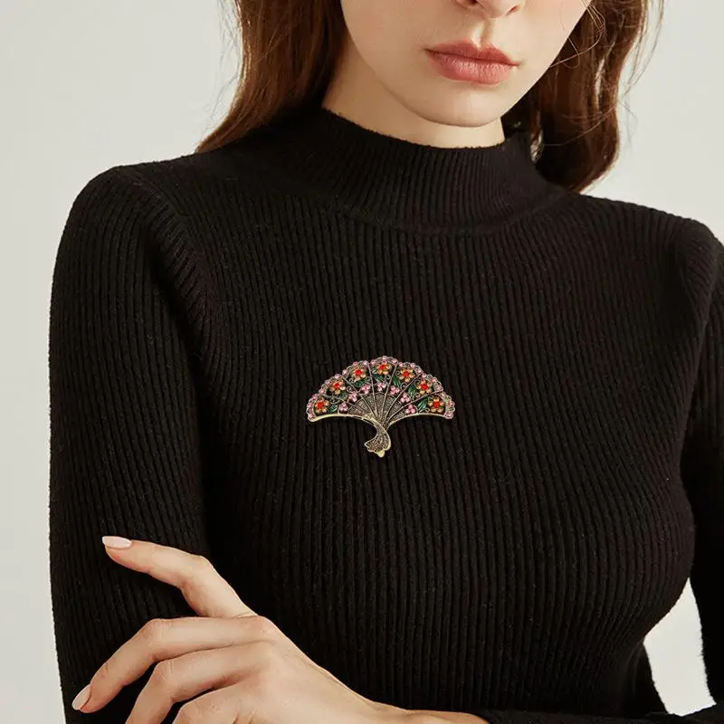 خمر الكلاسيكية مروحة دبابيس معدنية دبابيس أزياء للجنسين معطف الملابس شارات مجوهرات اكسسوارات