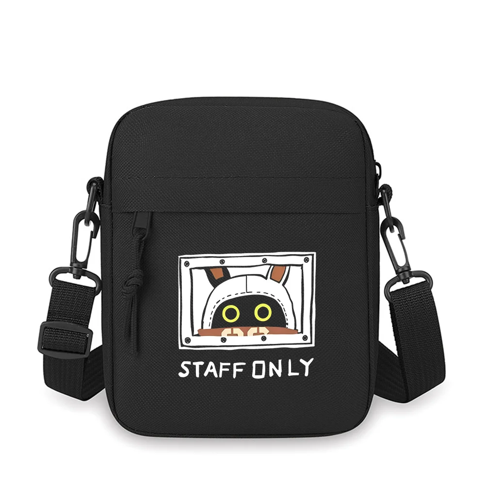 Creature in a frame staff only eyes Men Crossbody Bag Single Shoulder Women Cartoon Anime Film Printing Design Unisex